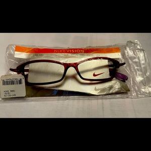 Nike eyeglasses frames, made by Marchon, dark red